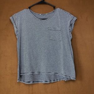 Black and white striped crop top